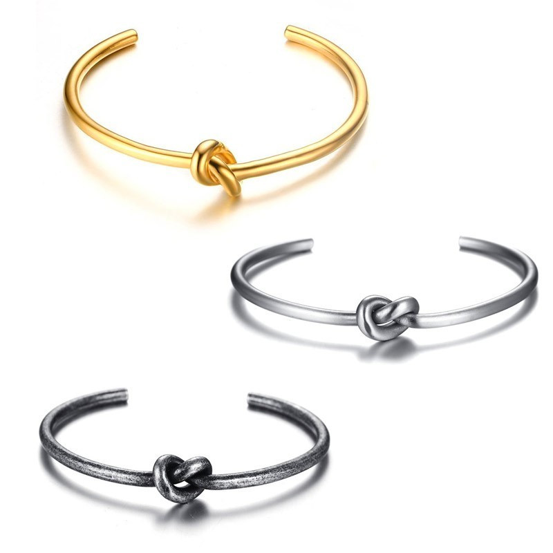 Vyriškų meilės mazgų apyrankė nerūdijančio plieno senovinės spalvos mazgas susuktas rankogalių apyrankė Unisex vyriški papuošalai Pulseira apyrankė