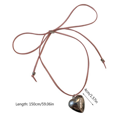 Moodne südameripats Kaelakee Reguleeritav sõlmega Bowknot Choker Kaelusside Keti Ehted Elegantne rangluu kett kaelakee