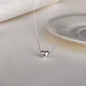 Winoneday Tiny Heart Choker karoliai moterims Sidabrinės spalvos grandinėlė Smalll Love Kaklo pakabukas ant kaklo Bohemijos karoliai papuošalai