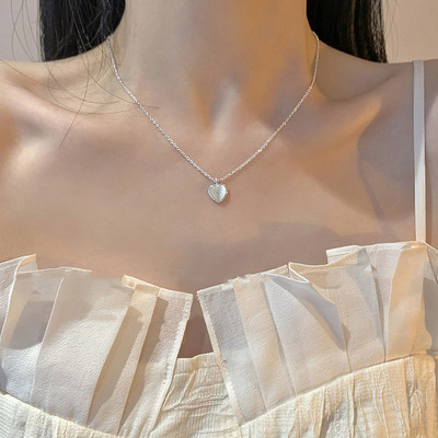 Winoneday Tiny Heart Choker karoliai moterims Sidabrinės spalvos grandinėlė Smalll Love Kaklo pakabukas ant kaklo Bohemijos karoliai papuošalai