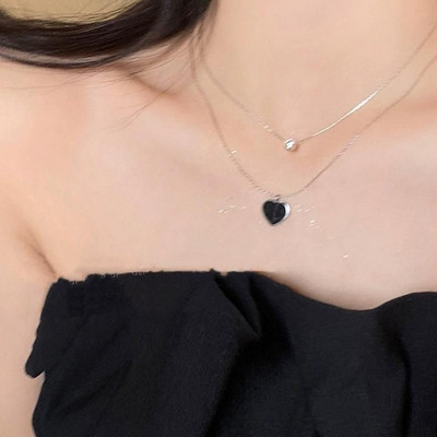 Winoneday Tiny Heart Choker karoliai moterims Sidabrinės spalvos grandinėlė Smalll Love Kaklo pakabukas ant kaklo Bohemijos karoliai papuošalai
