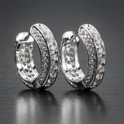 Iced Out Hoop Kõrvarõngad Cubic Zirconia Huggie kõhremansett Hüpoallergeensed Luksuslikud Ümarkõrvarõngad Meestele Ehted
