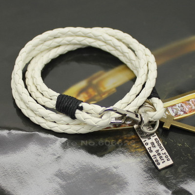 XQNI uus moodne side, pandlaga võti mustriga nahast käevõru Käevõrud, populaarsed pruuni risti sõpruskäevõru meestele