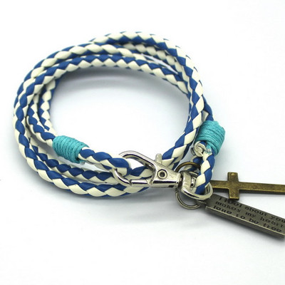 XQNI uus moodne side, pandlaga võti mustriga nahast käevõru Käevõrud, populaarsed pruuni risti sõpruskäevõru meestele