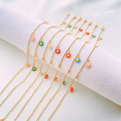 304 roostevabast terasest kaablikett jalavõru kullavärvi emailiga karikakra lill naistele suvine rannanäitus, 22 cm (8 5/8") pikk, 1 tükk