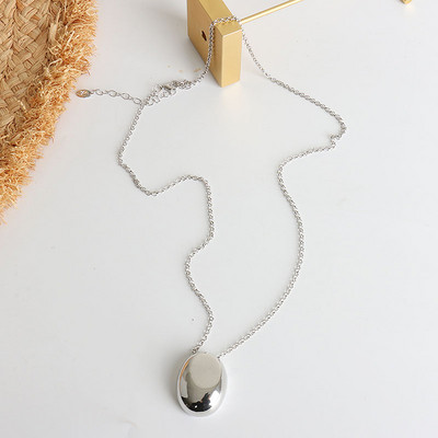 HUANZHI jauna matēta metāla ovāla metāla kaklarota sievietēm garā džempera ķēde Luksusa šarms plānas ķēdes ballīte Elegantas rotaslietas dāvanas