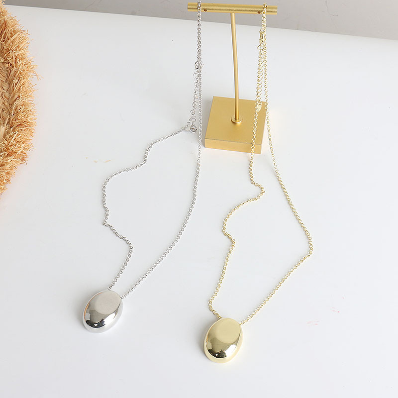 HUANZHI jauna matēta metāla ovāla metāla kaklarota sievietēm garā džempera ķēde Luksusa šarms plānas ķēdes ballīte Elegantas rotaslietas dāvanas