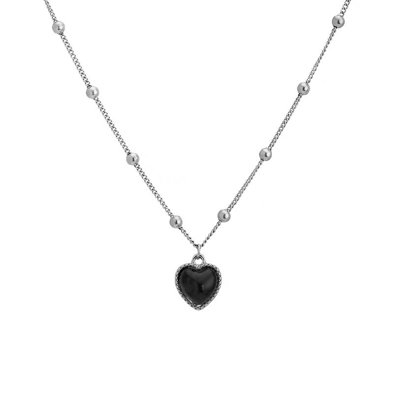 Kommide värvi muutev südameripats kaelakee naistele Lihtsa disainiga temperatuuritundlik kivivirsik Choker peoehted