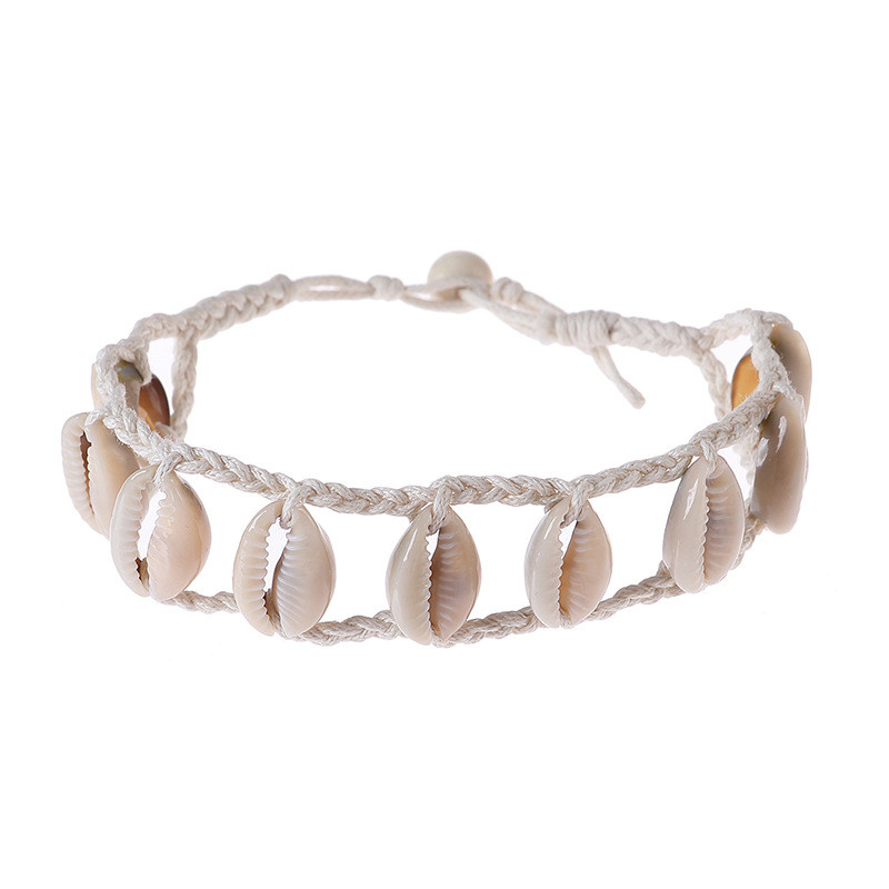 Vasaros rankų darbo dvigubo sluoksnio Boho natūralaus apvalkalo kulkšnys moterims paplūdimio virvių grandinėlė basomis kojomis apyrankė ant kojos kulkšnies