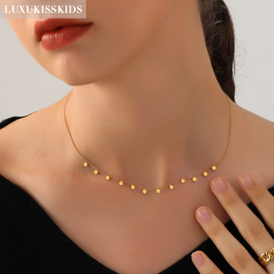 LUXUKISSKIDS бижутерия Auksinės grandinėlės karoliai Bohemia Star Heart Collier Elegantiški nerūdijančio plieno papuošalai Madingi dekoro apykaklės