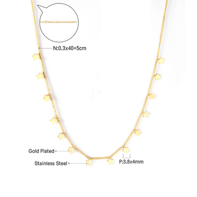 LUXUKISSKIDS бижутерия Auksinės grandinėlės karoliai Bohemia Star Heart Collier Elegantiški nerūdijančio plieno papuošalai Madingi dekoro apykaklės