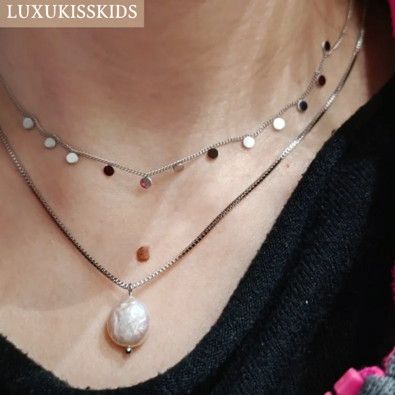 LUXUKISSKIDS бижутерия Auksinės grandinėlės karoliai Bohemia Star Heart Collier Elegantiški nerūdijančio plieno papuošalai Madingi dekoro apykaklės