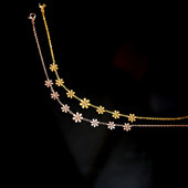 304 Nerūdijančio plieno stilinga grandininė ankletė Daisy Flower vasarinė paplūdimio kulkšnė moterims, papuošalai 21 cm (8 2/8") ilgio