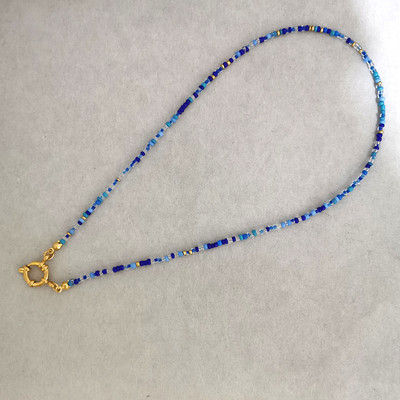 QMHJE imitatsiooniga pärlikee naiste kaelakee seemnehelmed vikerkaar roostevabast terasest klamber meremehe pandla aluskett kullavärvi Boho