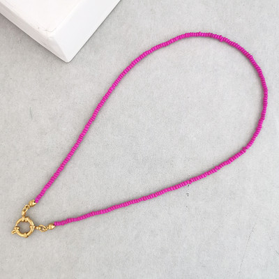 QMHJE imitatsiooniga pärlikee naiste kaelakee seemnehelmed vikerkaar roostevabast terasest klamber meremehe pandla aluskett kullavärvi Boho