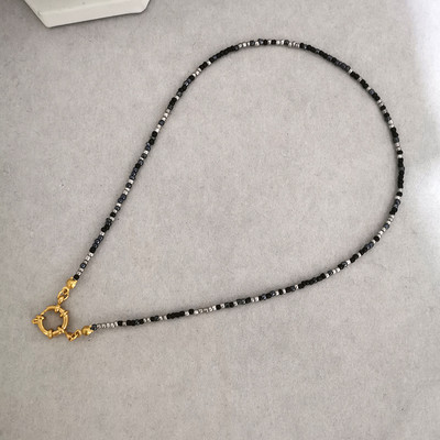 QMHJE imitatsiooniga pärlikee naiste kaelakee seemnehelmed vikerkaar roostevabast terasest klamber meremehe pandla aluskett kullavärvi Boho