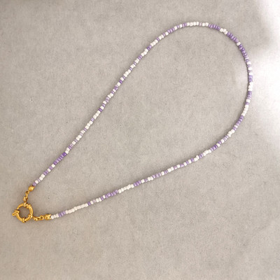 QMHJE imitatsiooniga pärlikee naiste kaelakee seemnehelmed vikerkaar roostevabast terasest klamber meremehe pandla aluskett kullavärvi Boho