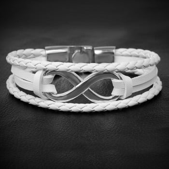 XQNI Fashion Bangles Novelty Digital 8 Δερμάτινα βραχιόλια Διάσημο DIY Multilayer Bandage Bracelet Friendship Charm για άνδρες.