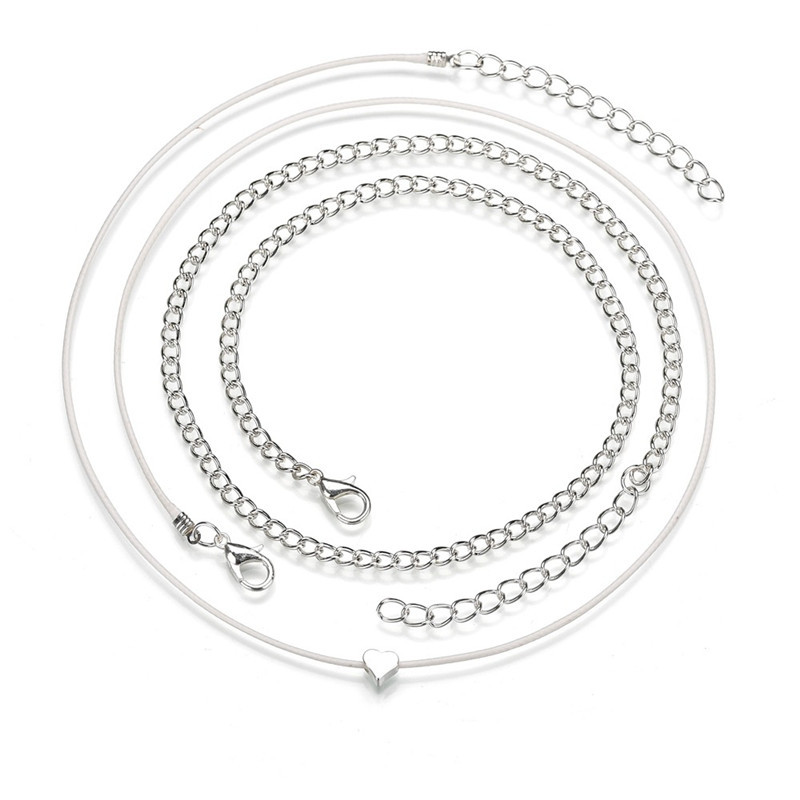 Bohemiškos mados daugiasluoksnė kulkšnies apyrankė ant kojos Širdies kulkšnies basomis kojomis moterims kojų grandinėlė paplūdimio pėdų papuošalai