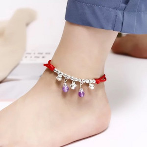 Jauns modes korejiešu stila vienkāršs zvaniņš sarkans virves potītes Sieviešu meitene Aksesuāri juvelierizstrādājumu vairumtirdzniecība