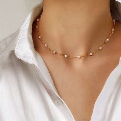 Vintage Pearl Charm sluoksniuoti karoliai Moteriški papuošalai Sluoksniuoti aksesuarai mergaitėms Drabužiai Estetinės dovanos mados pakabukas 2022 m.