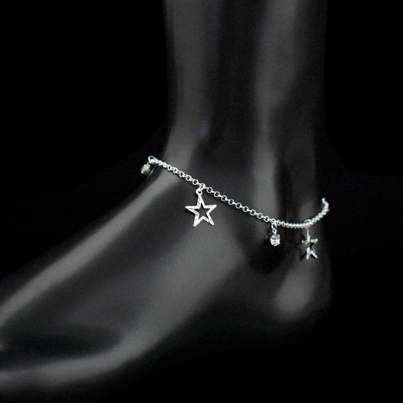 Uus Star Ripats Bohemia CZ hõbetatud pahkluu Rhinestone jalavõrud käevõru hõbedase värvi jalakett mood naiste rannaehted