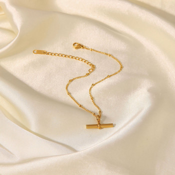 Μοντέρνο βραχιόλι ποδιών Αστραγάλος Κοσμήματα Καλοκαιρινά αξεσουάρ Ανοξείδωτο ατσάλι Χρυσό Χρώμα Δορυφορική Αλυσίδα με Σύνδεσμο T Bar Anklet για γυναίκες