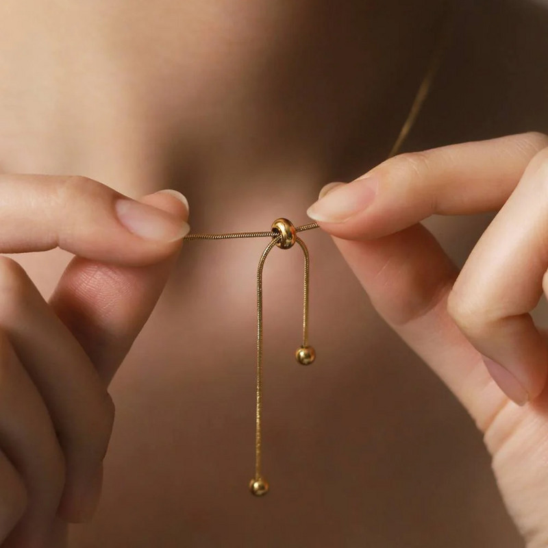 Korėjietiški reguliuojami nerūdijančio plieno karoliai moterims Aukštos kokybės dizaino aukso spalvos gyvatės grandinėlės papuošalai, didmeninė prekyba