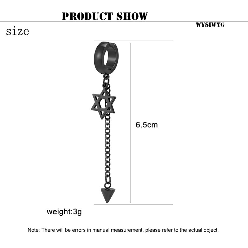 Trend Stianless plieno kutų ausų segtukas 1 dalių grandinėlė Huggie auskarai trikampio kryžiaus rašto auskarai vyriški, moteriški pankų ausų papuošalai