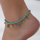 Narukvica za gležnjeve Plavi lanac s perlama u stilu plaže Žene Djevojke Proizvod pozlaćen Vintage modni nakit Vruća rasprodaja Poklon za zabavu 2024. Novi stil