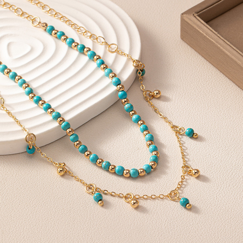 Narukvica za gležnjeve Plavi lanac s perlama u stilu plaže Žene Djevojke Proizvod pozlaćen Vintage modni nakit Vruća rasprodaja Poklon za zabavu 2024. Novi stil