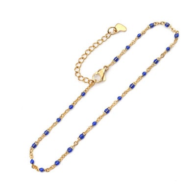 1 PC Fashion Anklet από ανοξείδωτο ατσάλι με σμάλτο πολύχρωμο στο πόδι Βραχιόλια στον αστράγαλο Γυναικεία Ανδρικά κοσμήματα με αλυσίδα ποδιών μήκους 23 cm