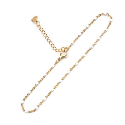 1 PC Fashion Anklet από ανοξείδωτο ατσάλι με σμάλτο πολύχρωμο στο πόδι Βραχιόλια στον αστράγαλο Γυναικεία Ανδρικά κοσμήματα με αλυσίδα ποδιών μήκους 23 cm