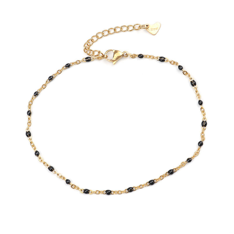 1 PC Fashion Anklet από ανοξείδωτο ατσάλι με σμάλτο πολύχρωμο στο πόδι Βραχιόλια στον αστράγαλο Γυναικεία Ανδρικά κοσμήματα με αλυσίδα ποδιών μήκους 23 cm