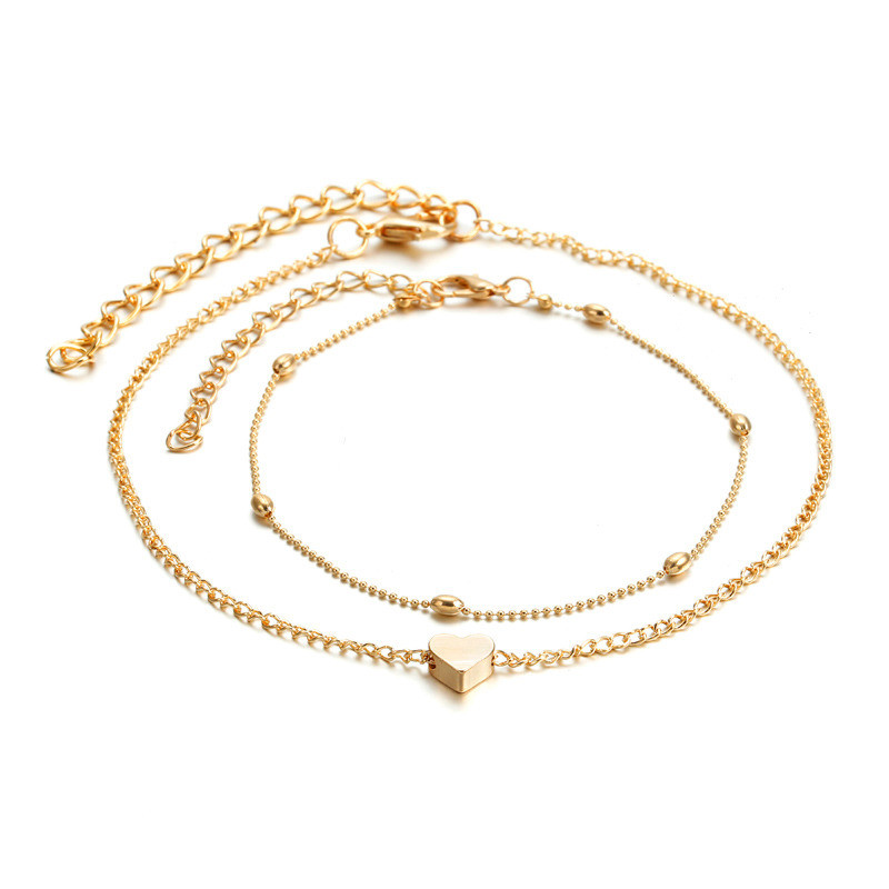 Naujos mados paprastos širdelės moteriškos kulkšnies pėdų papuošalai kojoms Naujos kulkšnies ant pėdos kulkšnių apyrankės moterims kojų grandinėlės papuošalai Dovanos