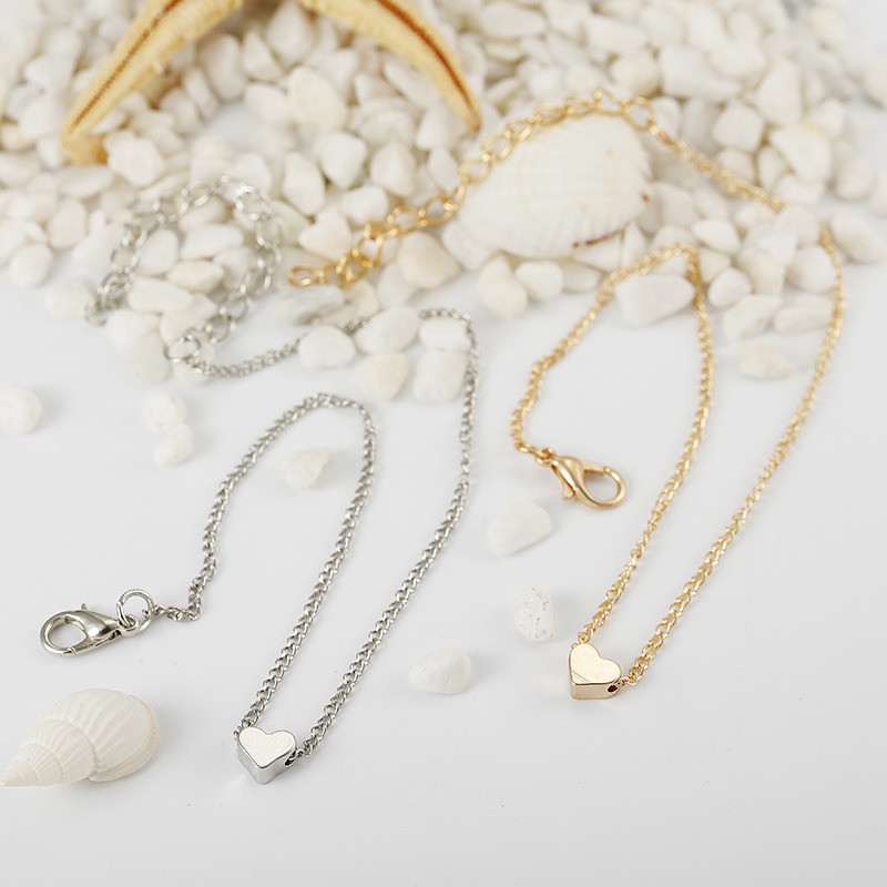 Naujos mados paprastos širdelės moteriškos kulkšnies pėdų papuošalai kojoms Naujos kulkšnies ant pėdos kulkšnių apyrankės moterims kojų grandinėlės papuošalai Dovanos