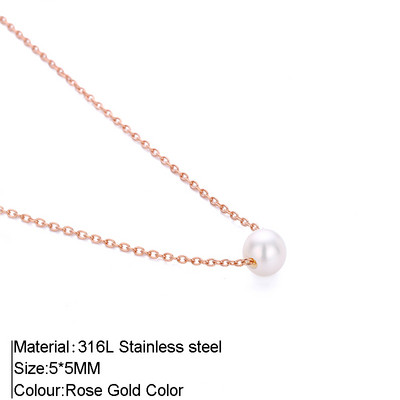 316L nerūsējošā tērauda modes zelta krāsas ķēdes rotaslietas kaklarota sievietēm Pērļu imitācijas krelles kulonu dāvanas juvelierizstrādājumu vairumtirdzniecība