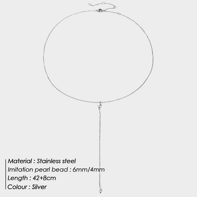 316L nerūsējošā tērauda modes zelta krāsas ķēdes rotaslietas kaklarota sievietēm Pērļu imitācijas krelles kulonu dāvanas juvelierizstrādājumu vairumtirdzniecība