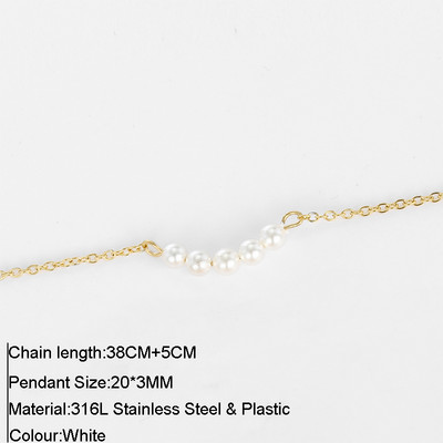 316L nerūsējošā tērauda modes zelta krāsas ķēdes rotaslietas kaklarota sievietēm Pērļu imitācijas krelles kulonu dāvanas juvelierizstrādājumu vairumtirdzniecība