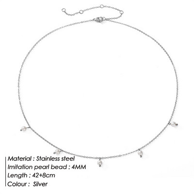 316L nerūsējošā tērauda modes zelta krāsas ķēdes rotaslietas kaklarota sievietēm Pērļu imitācijas krelles kulonu dāvanas juvelierizstrādājumu vairumtirdzniecība