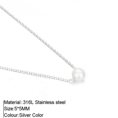 316L nerūsējošā tērauda modes zelta krāsas ķēdes rotaslietas kaklarota sievietēm Pērļu imitācijas krelles kulonu dāvanas juvelierizstrādājumu vairumtirdzniecība