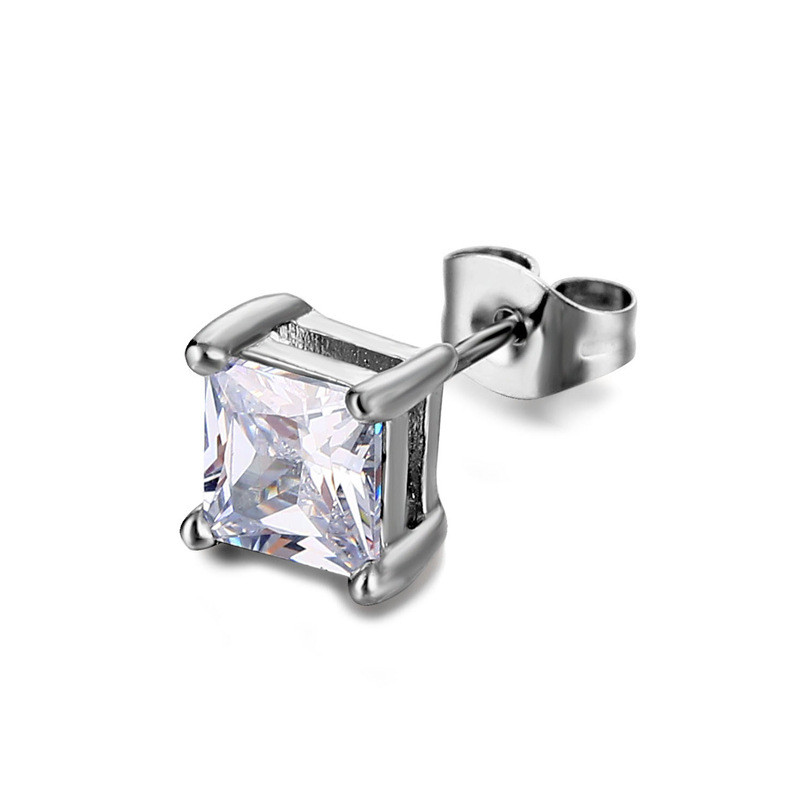 Karšto dizaino cirkonio titano plieno auskarai Madingi, paprasti geometriniai nerūdijančio plieno auskarai, skirti madingiems vyrams, moteriški papuošalai