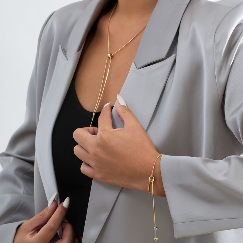 Paprasti ilgi kutų grandinėlės karoliai moterims Madingi reguliuojami „Choker“ karoliai 2022 m. madinga papuošalų grandinėlė ant kaklo mergaičių dovanos