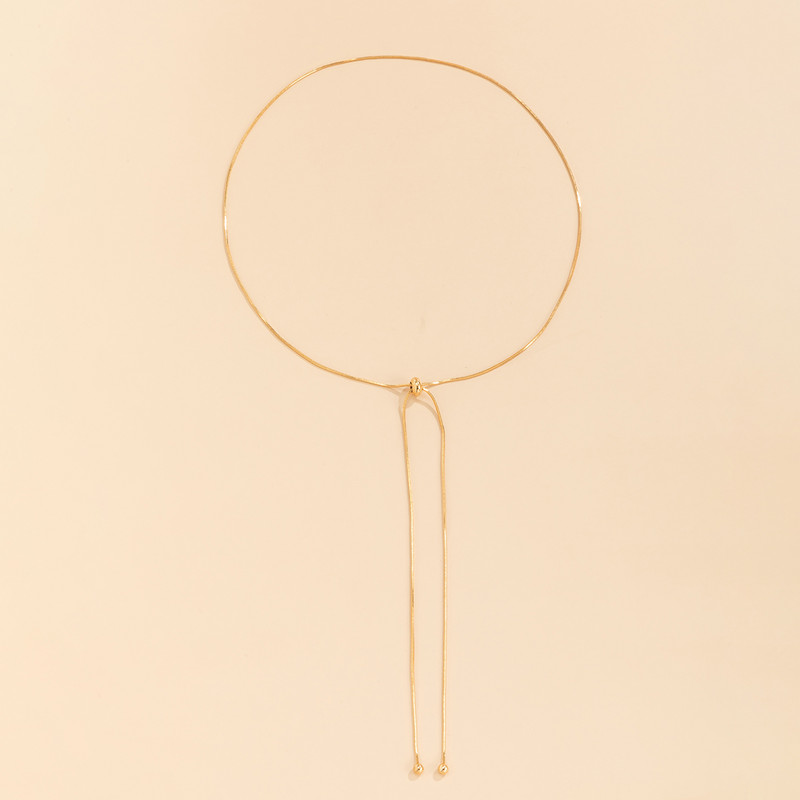 Paprasti ilgi kutų grandinėlės karoliai moterims Madingi reguliuojami „Choker“ karoliai 2022 m. madinga papuošalų grandinėlė ant kaklo mergaičių dovanos