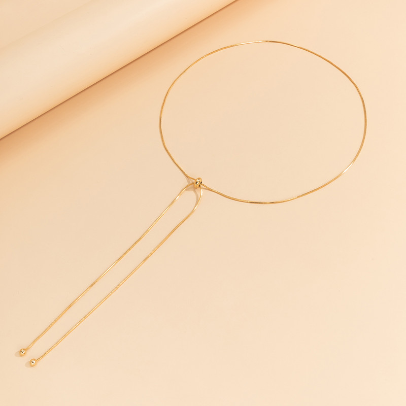 Paprasti ilgi kutų grandinėlės karoliai moterims Madingi reguliuojami „Choker“ karoliai 2022 m. madinga papuošalų grandinėlė ant kaklo mergaičių dovanos