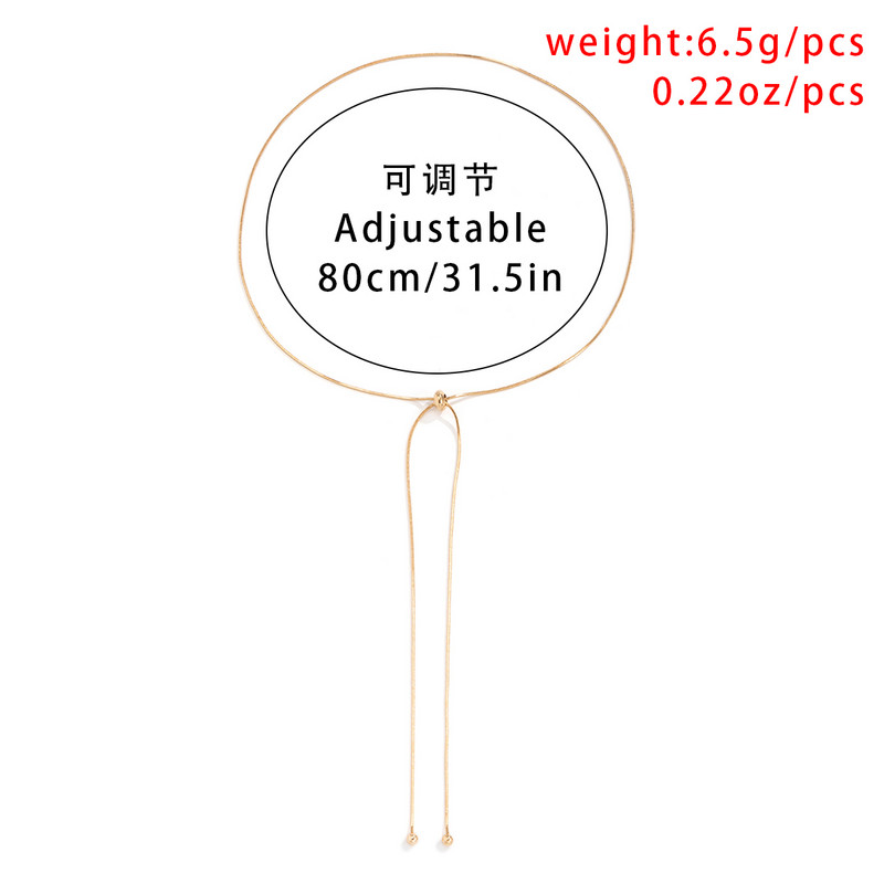 Paprasti ilgi kutų grandinėlės karoliai moterims Madingi reguliuojami „Choker“ karoliai 2022 m. madinga papuošalų grandinėlė ant kaklo mergaičių dovanos