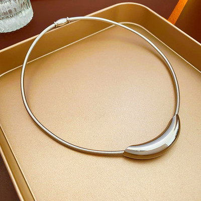 316L nerūdijančio plieno naujos mados smulkūs papuošalai Minimalizmas HipHop Punk Arc Forma Charm Chain Choker karoliai pakabukai moterims