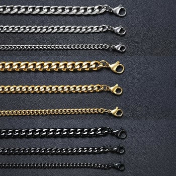 Βραχιόλι Vnox 3-11mm Chunky Miami Curb Chain Ανδρικά κοσμήματα από ανοξείδωτο ατσάλι με αλυσίδα κουβανέζικου κρίκου Κλασικό ανδρικό κόσμημα
