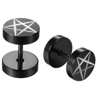 Pora 2 vnt Vyriški auskarai su štanga Punk Gothic Cyclone Design nerūdijančio plieno auskarai su smeigtukais unisex auskarai 8 mm skersmens