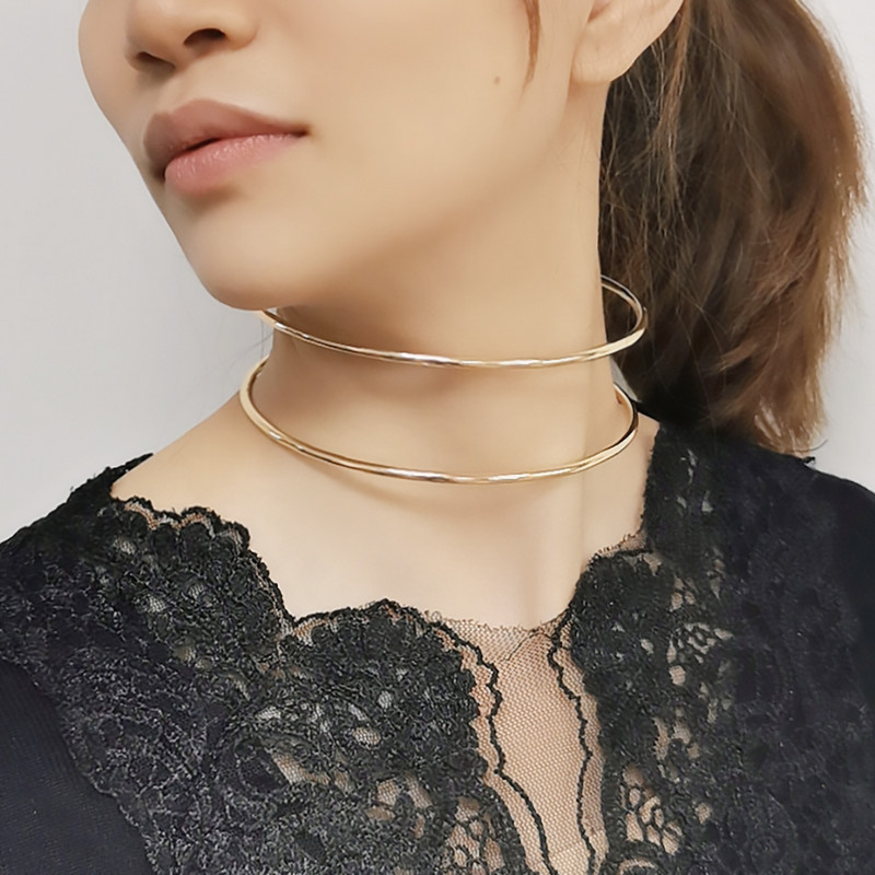 Krute ogrlice s ogrlicama za žene 2022. Novi metalni obrtni momenti Impresivan nakit Punk legure ogrlice s ovratnicima i ogrlicama s bib modom